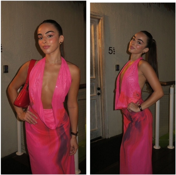 ZARA MAXI HALTER DRESS size L - Picture 3 of 14